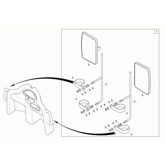 Mirror Assembly for Wacker 1601