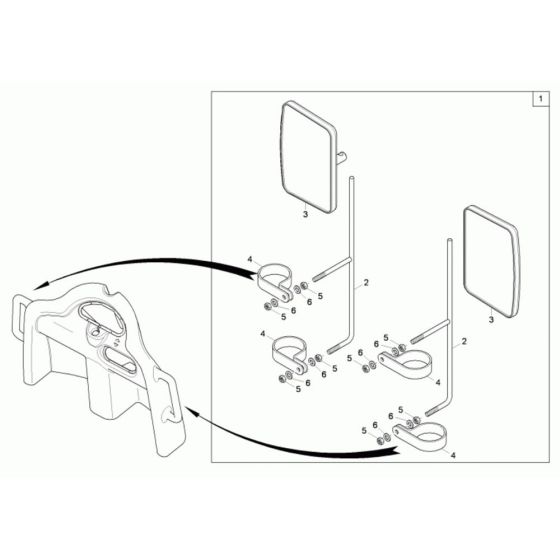Mirror Assembly for Neuson 2001