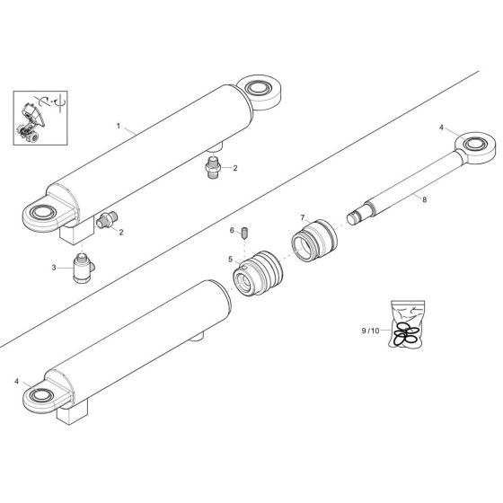 Boom Offset Cylinder Assembly