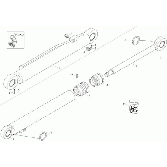 Bucket Tilt Cylinder for Wacker 3001AE