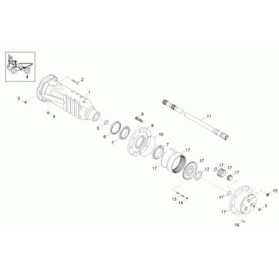 Axle & Wheel Hub for Neuson 9001