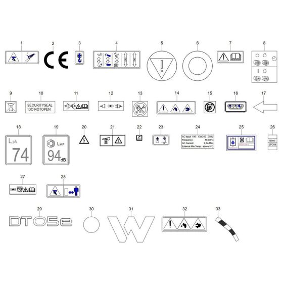 Wacker DT05e Decals