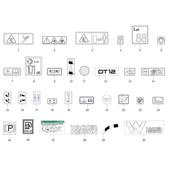 Decals for Wacker DT12p