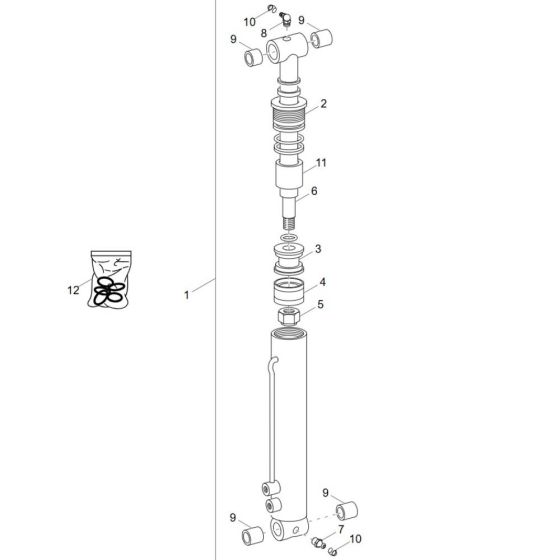 Tilt Ram Assembly for Wacker DT12p