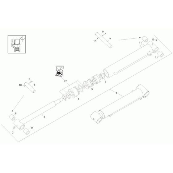 Tilt Ram Assembly for Wacker DT25