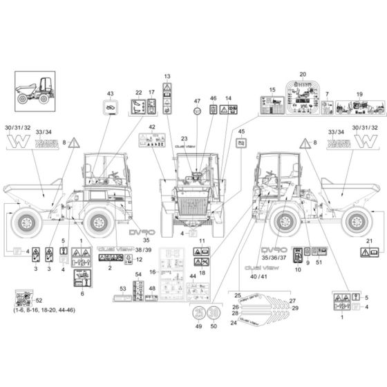 Decals for Wacker DV90 Dumper