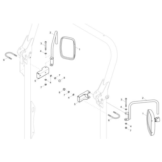 Mirror Assembly for Wacker DW15e