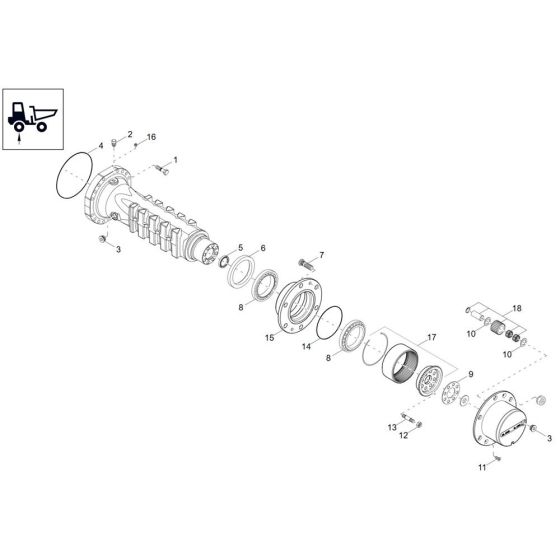 Axle Case & Wheel Hub Assembly