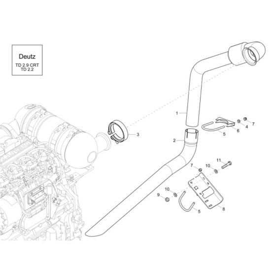 Exhaust Assembly for Wacker DW60-2