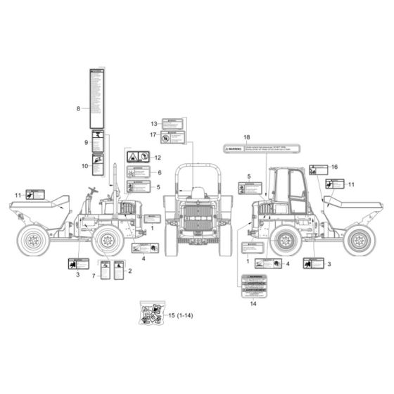 Decals for Wacker DW60 Dumper