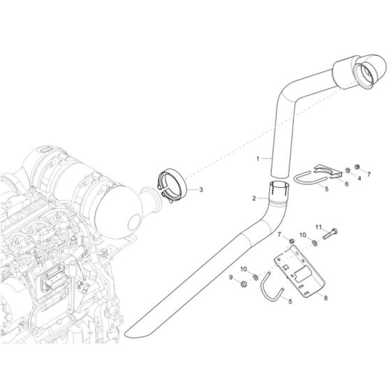 Exhaust Assembly for Wacker DW90-2
