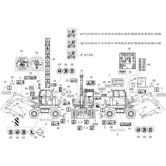 Wacker EW100 Decals