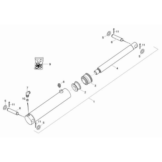 Tilt Ram Assembly for Wacker TD15-3S