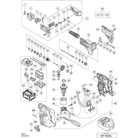 Main Assembly for Hikoki WF18DSL