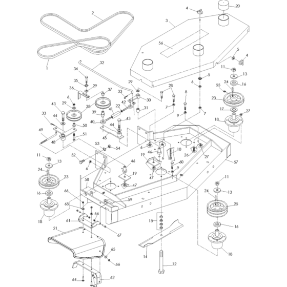Cutting Deck Assembly for WG4815P
