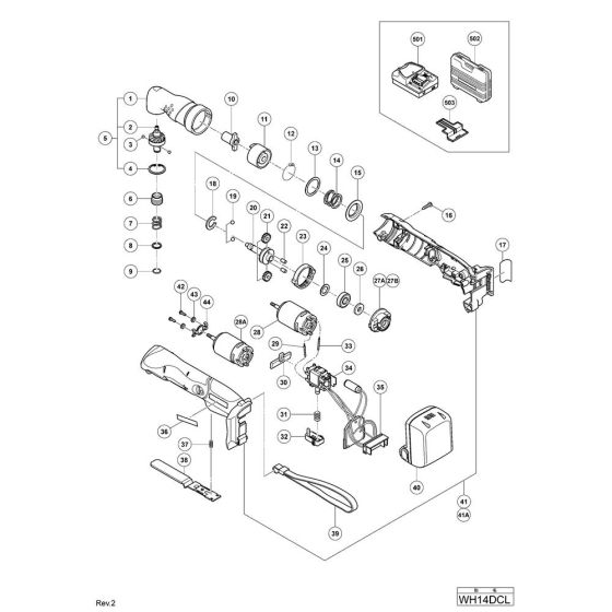 Main Assembly for Hikoki WH14DCL