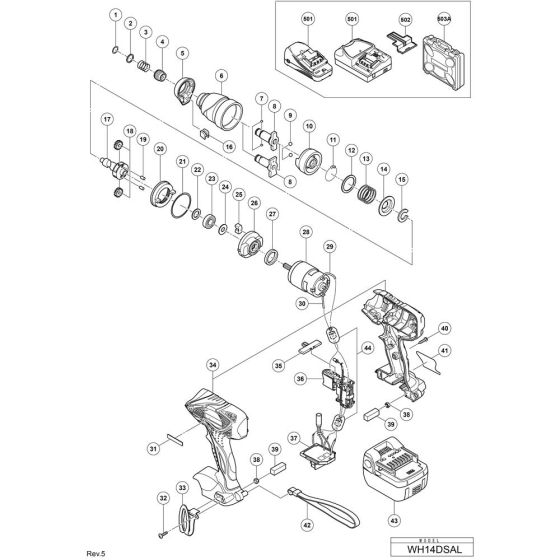 Main Assembly for Hikoki WH14DSAL