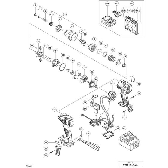 Hikoki WH18DDL Main Assembly