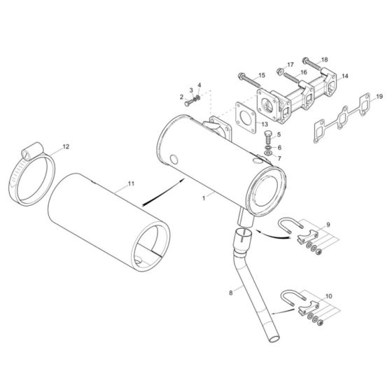 Exhaust Assembly for Wacker 28Z3