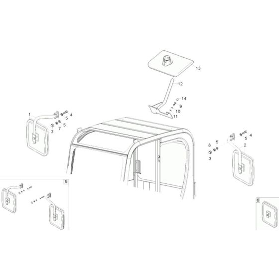 Mirror Assembly for Wacker 9503