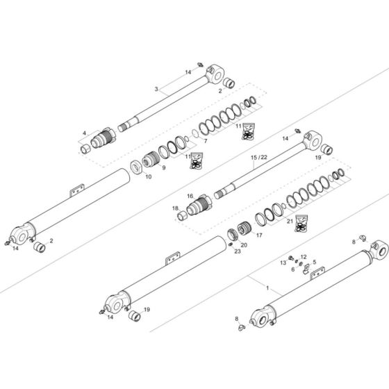 Dipper Arm Cylinder Assembly