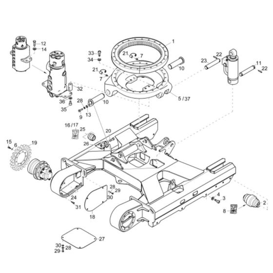 Track Laying Gear Assembly
