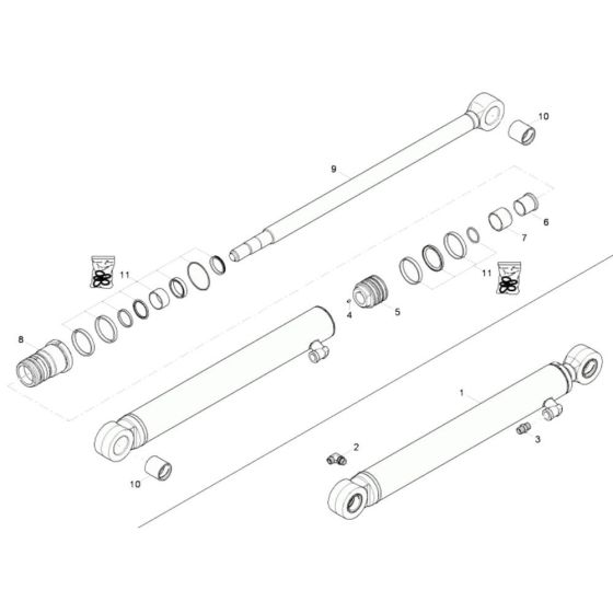 Dipper Arm Cylinder Assembly