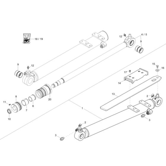 Dipper Arm Cylinder Assembly