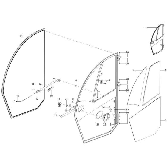 Door Assembly for Wacker TH627