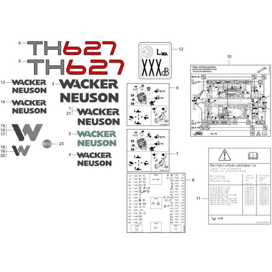 Wacker TH627 Decals