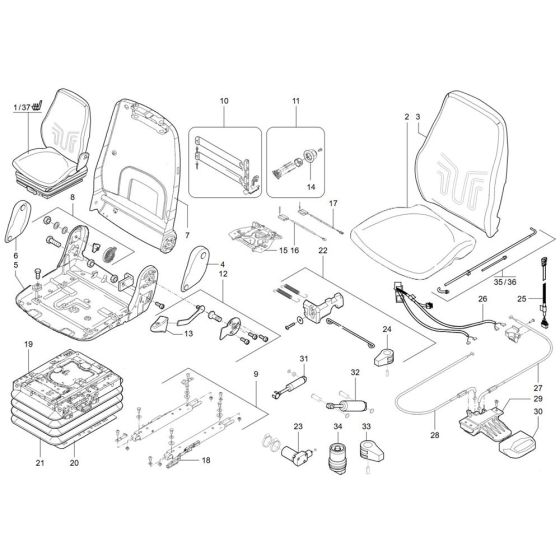 Seat Assembly for Wacker TH730