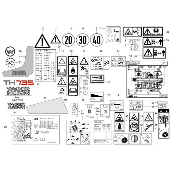 Wacker TH735 Decals
