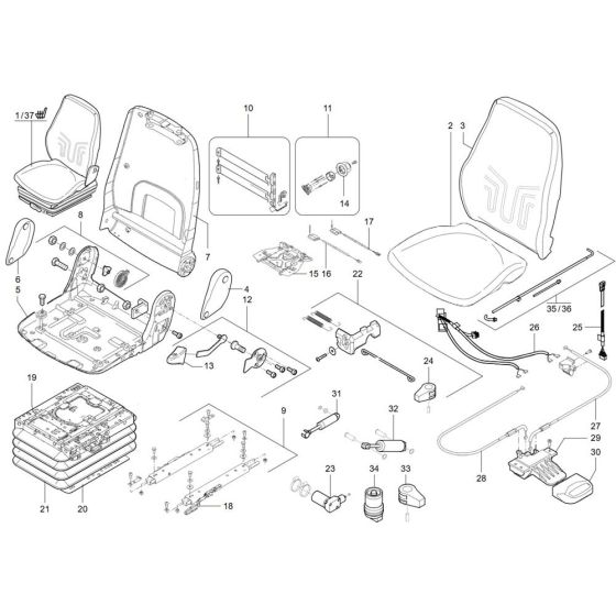 Seat Assembly for Wacker TH740