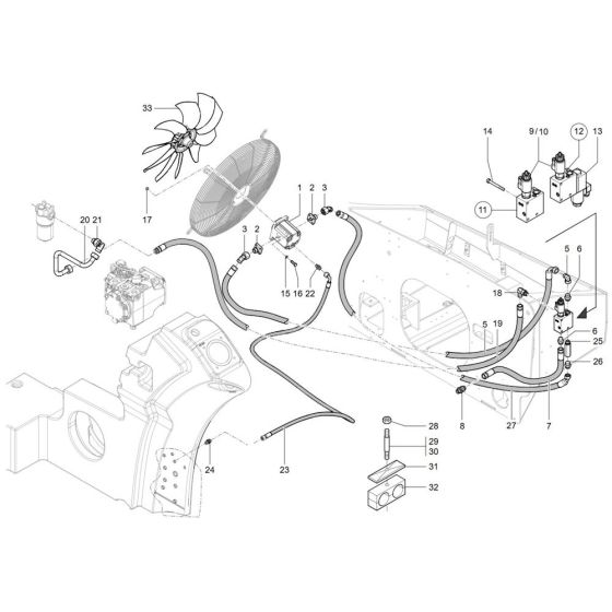 Fan Drive Assembly for Wacker TH744