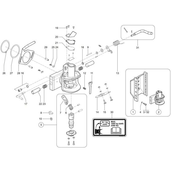 Trailer Hitch for Wacker TH744