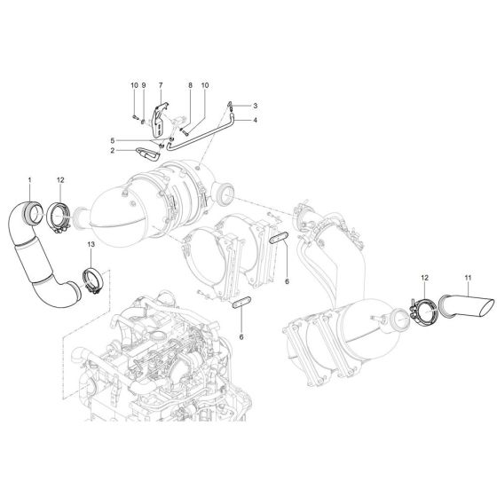 Exhaust System for Wacker TH744