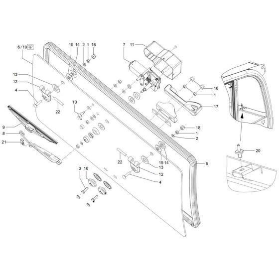 Window Assembly for Wacker TH750