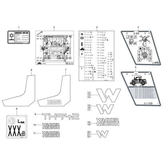 Wacker TH942 Decals