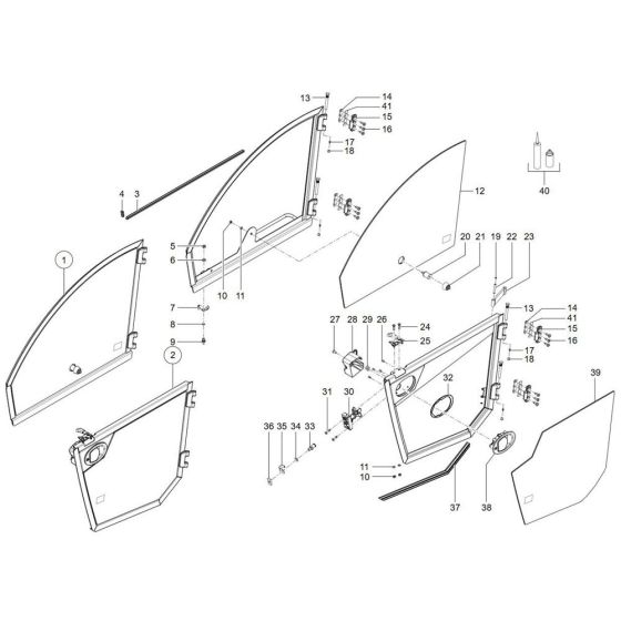 Door Assembly for Wacker TH955