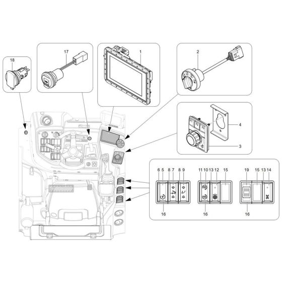 Instrument Panel for Wacker TH955