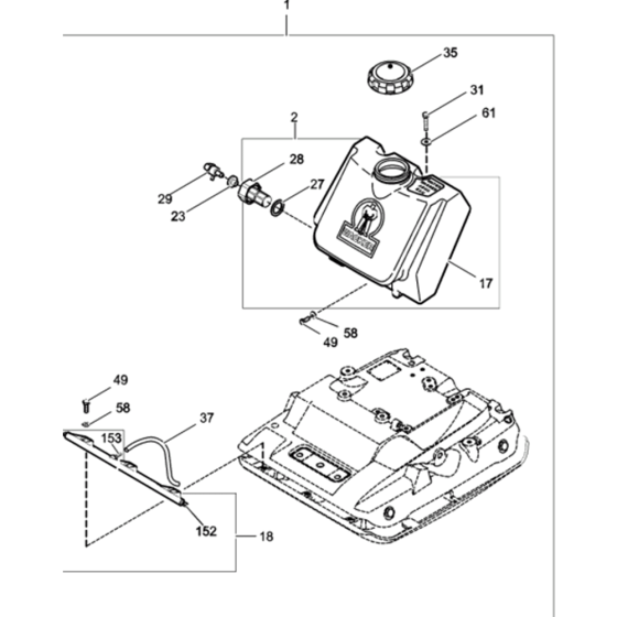 Water System Kit Ass'y for Wacker WP1540 - 5000630067 (Rev.100) Plate Compactors