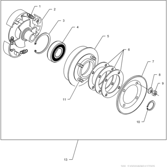 Clutch Complete Ass'y for Wacker WP1540 - 5000630067 (Rev.104) Plate Compactors