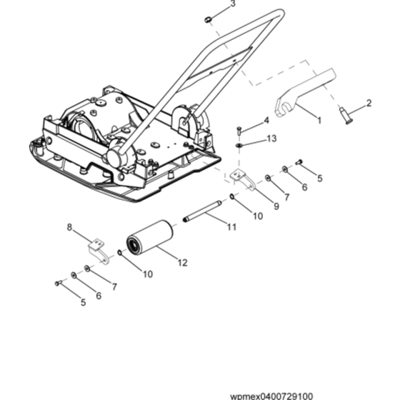 Wheel Kit Assy for Wacker WP1540A 5000630017 (Honda) Rev.100 Plate Compactor