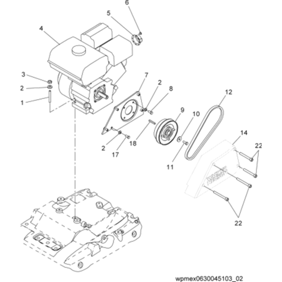 Drive Assy for Wacker WP1540A 5000630046 (Honda) Rev.104 Plate Compactor