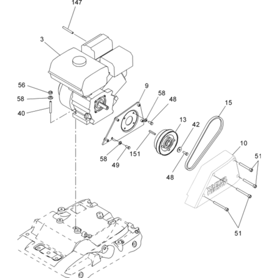 Drive Complete Ass'y for Wacker WP1550 - 5000630065 (Rev.100) Plate Compactors