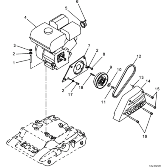 Drive Assy for Wacker WP1135A-5000007579 (Honda) Rev.100 Plate Compactors.


