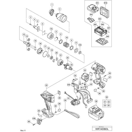 Main Assembly for Hikoki WR14DBDL