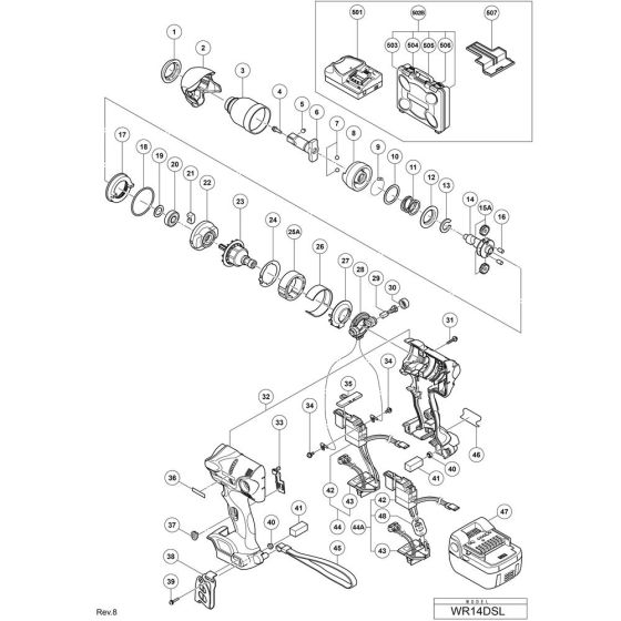 Main Assembly for Hikoki WR14DSL
