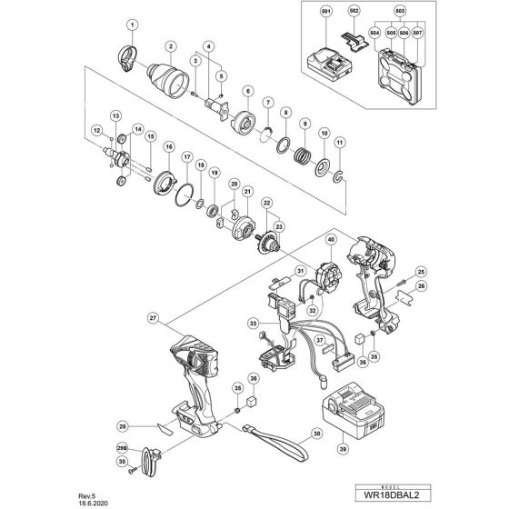 Main Assembly for Hikoki WR18DBAL2