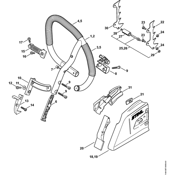 Wrap around handlebar Assembly for Stihl MS362 MS362C Chainsaws